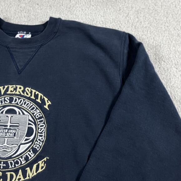 Notre Dame Sweatshirt Mens XL Champion Made USA Embroidered 90s Vintage Irish - Picture 9 of 15